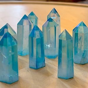 Blue Aura Quartz Tower